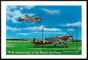 Tanzania 1994 - Royal Air Force, 75 Years - Souvenir Sheet - Scott 1086 - MNH