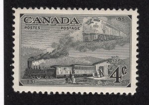 Canada 1951 4c dark gray Trains, Scott 311 MH, value= 60c
