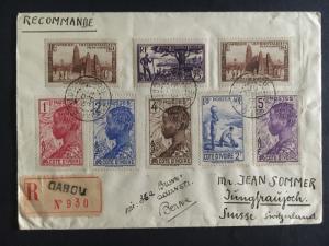 1938 Gabou Ivory Coast Airmail Cover To Jungfraujoch Switzerland Multi Franked