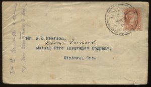 Canada 3 Cent Small Queen March 16th 1891 cover from Toronto to Kintore Ontario