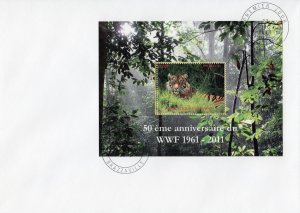 Congo Republic 2013 WWF 50th.Anniversary S/S (1) Perforated FDC