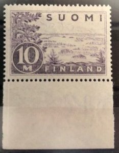 Finland 1930 Saimaa lake definitives 10 mk grey-violet stamp with field MNH
