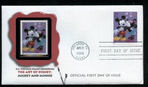 US 4025 Art of Disney, Mickey & Minnie Mouse UA Fleetwood cachet FDC combo