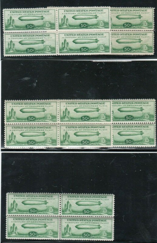 USA #C18 Very Fine Never Hinged Blocks Five In Total - Zeppelin Investment Lot