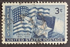 US #938 Used F/VF - 3c Texas Statehood 1945 [B23.2.4]