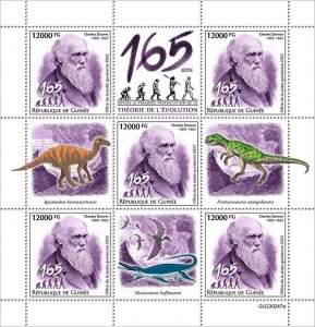 GUINEA - 2023 - Charles Darwin - Perf 5v Sheet - Mint Never Hinged