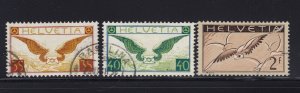 Switzerland Scott # C13a-15a VF used neat cancel nice color scv $140 ! see pic !