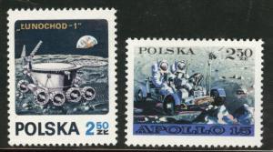 Poland Scott 1850-1851 MNH** 1971 Apollo 15 Space set