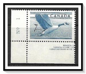 Canada #320 Canada Goose Plate # Single MNH