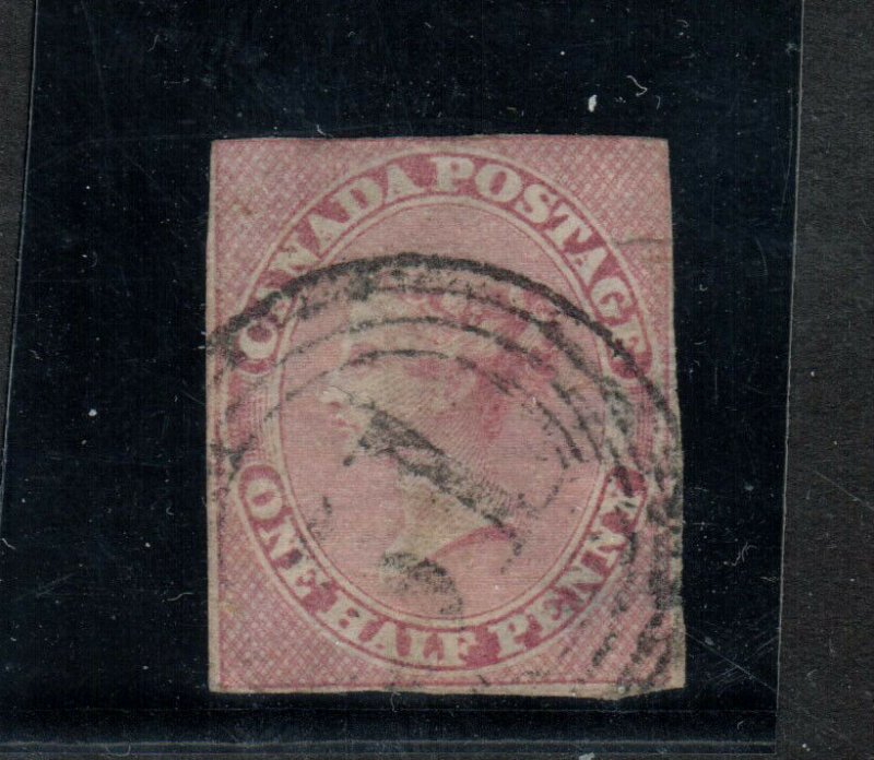 Canada #8 Used Fine With 4 Ring 51 Cancel With Thins On Back