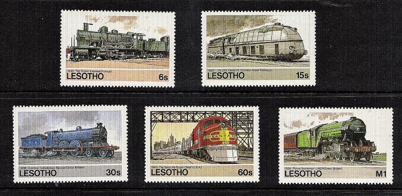 Trains of Lesotho...5 var..mnh