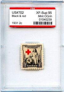 US SCOTT #702 MINT-XF-SUP-OG-NH GRADED 95 PSE ENCAPSULATED SMQ $45 (8/14/24 GP)