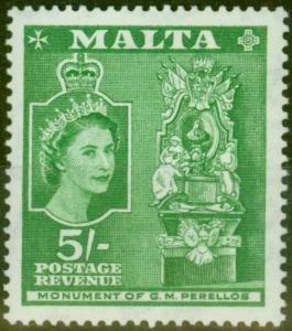 Malta 1956 5s Green SG280 V.F MNH