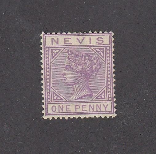 NEVIS # 25 POG QUEEN VICTORIA 1p CAT VALUE $125