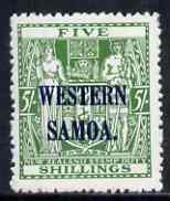 Samoa 1945-53 Arms Postal Fiscal 5s green mtd mint SG 208