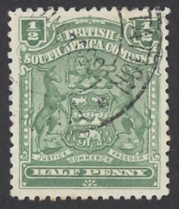 Rhodesia Sc# 59 Used 1904 ½p Coat of Arms