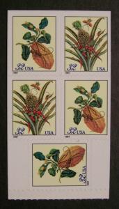 # 3128b 32c Merian Botanical Prints, Bklt Pane - (1966)