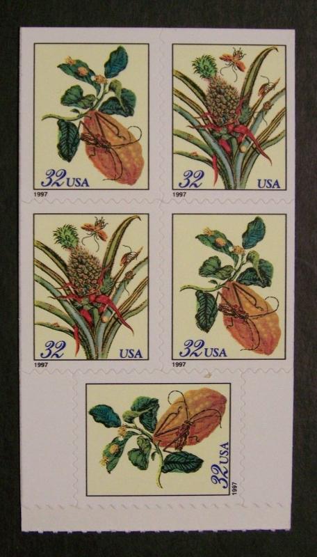 # 3128b 32c Merian Botanical Prints, Bklt Pane - (1966)