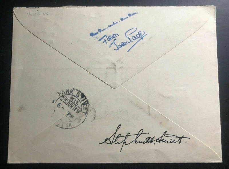 1929 Dum Dum Joan Page Pilot Steven Smith Signed India Airmail Cover to Calcutta