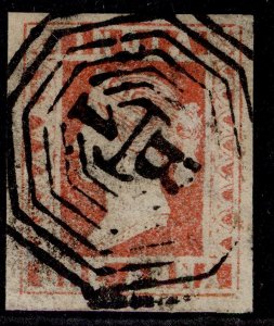 INDIA QV SG16, 1a dull red, FINE USED. Cat DIE III CALCUTTA pmk