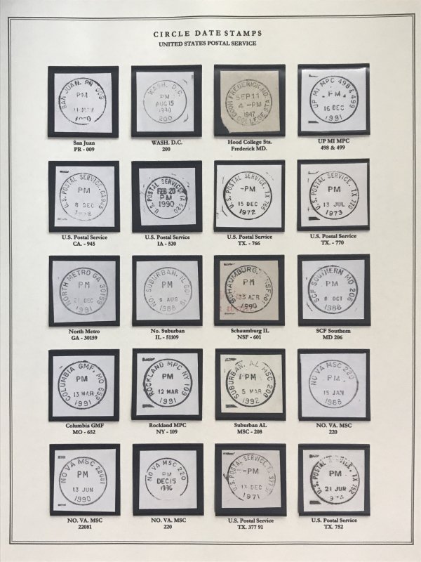 US Circular Date Stamp Collection (Odd/Boys/Girls/Double Town/Port/City/State)