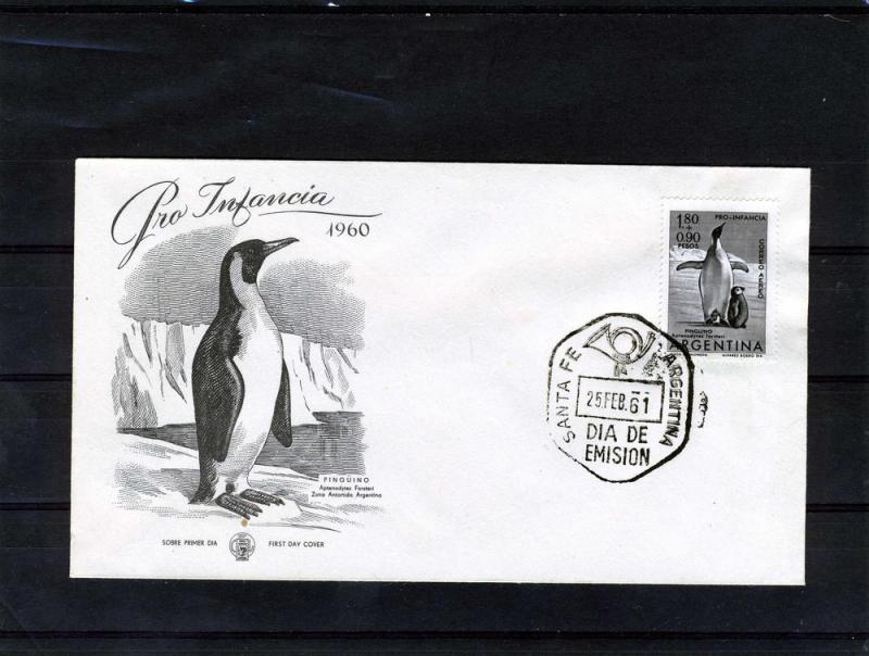 Argentina 1961 ANTARCTIC PENGUINS BLUE-EYED SHAGS Set Perforated in official FDC