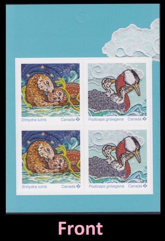 Canada 3379-3380 3380a Animal Mother & Babies P pane 4 MNH 2023