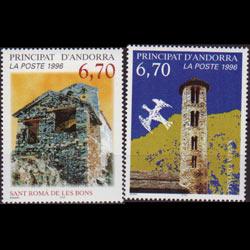 ANDORRA FR. 1996 - Scott# 474-5 Churches Set of 2 NH