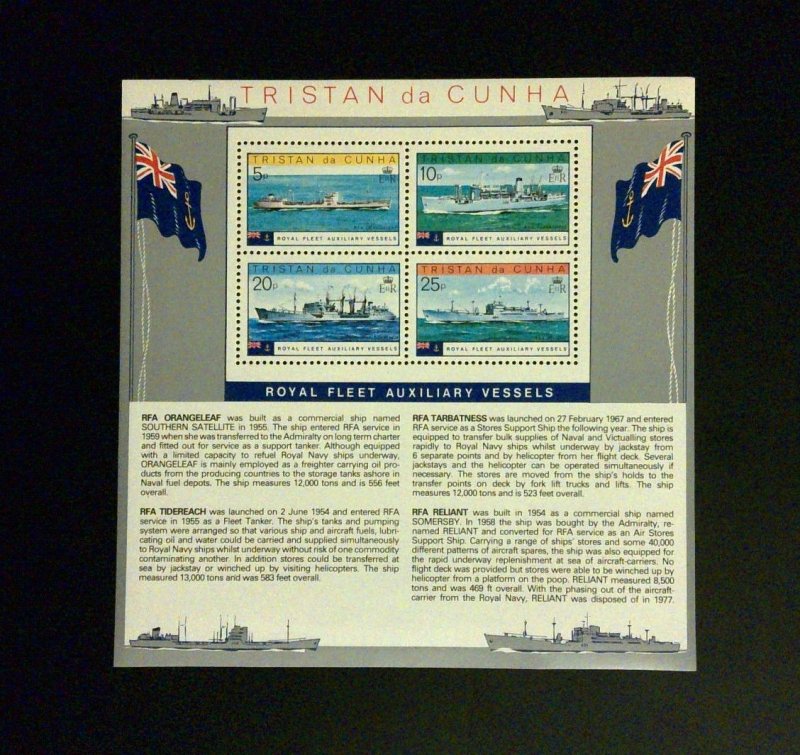Tristan da Cunha Stamps: 1978 Fleet Vessels #250a; Souvenir Sheet/4; MNH