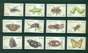 Cook Islands #1491-1502 (2014 Insects set)  VFMNH CV $76.00