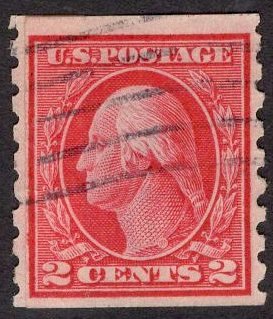 US Stamp #413 2c Washington Coil Paste-up Single USED SCV $50