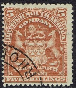 RHODESIA 1898 ARMS 5/- USED