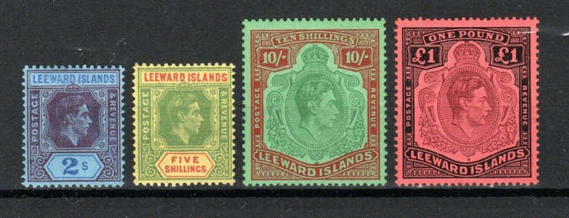 Leeward Islands 1943-47 2s, 5s 10s and MLH