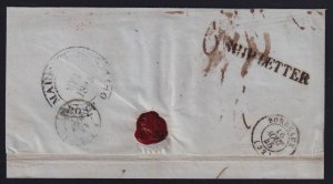 Mauritius 1845 Stampless SHIP LETTER to Bordeaux France via Briton to UK