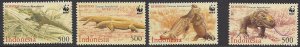 Indonesia #1911-14 MNH set, WWF komodo dragon, issued 2000