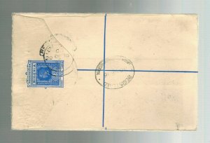 1916 Lagos Nigeria  Registered  Cover to England Postal Stationery Envelope