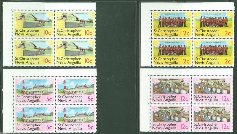 ST. CHRISTOPHER NEVIS  ANGUILLA  LOT OF SIX MINT NH DEFINITIVE  SETS 