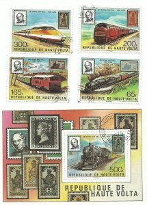 Burkina Faso 501-505 + SS   Trains   M NH VF  1979 PD
