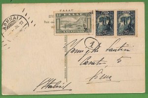 ad0889 - GREECE - Postal History -  POSTCARD to ITALY 1928