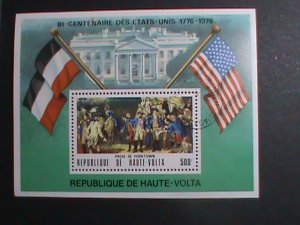​UPPER VOLTA-1976 BICENTENARY OF AMERICAN REVOLUTION- WHITE HOUSE- CTO S/S VF