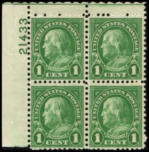 US #632 FRANKLIN MNH UL PLATE BLOCK #21433