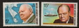 BRITISH ANTARCTIC TERR. SG61/2 1974 CHURCHILL MNH