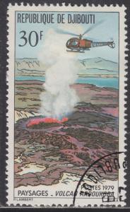 Dijabouti 491 Helicopter over Volcano 1979