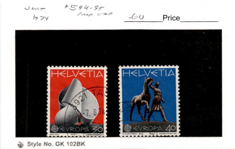 Switzerland, Postage Stamp, #594-595 Used, 1974 Europa (AC)