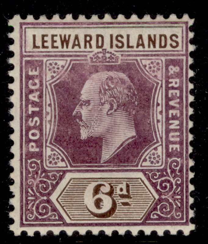 LEEWARD ISLANDS EDVII SG34, 6d dull purple & brown, M MINT. Cat £55.