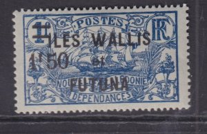 WALLIS & FUTUNA ISLANDS, 1927 on New Caledonia, 1f.50 on 1f. Blue, lhm.