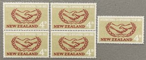 New Zealand 1965 #373, Wholesale lot of 5, MNH,CV $1.25