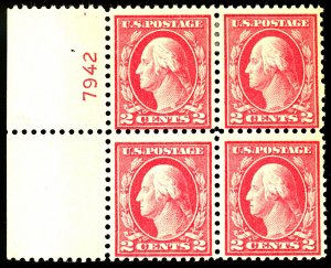 U.S. #499 MINT BLOCK OG HR
