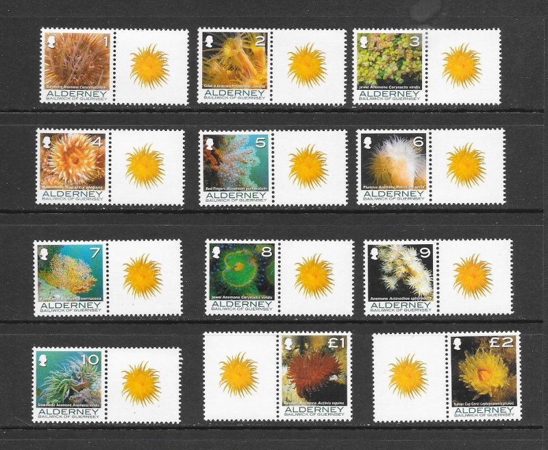 ALDERNEY #279-90  MARINE LIFE  MNH