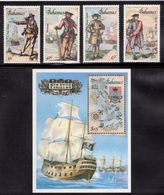 BAHAMAS 1987 Pirates; Scott 625-29, SG 786-90; MNH